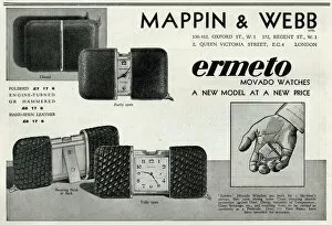 Hand Collection: Advert for Mappin & Webb Ermeto Movado pocket watch 1934