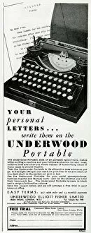 Quiet Collection: Advert for Underwood portable typewriters 1931