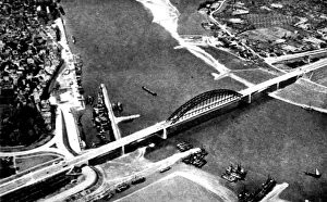 Aerial Views Fine Art Print Collection: Aerial View of the bridge at Nijmegen, Holland; Second World