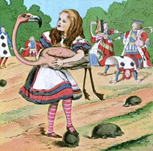 Fantasy artwork Photographic Print Collection: Alice in Wonderland, Alice at the croquet game