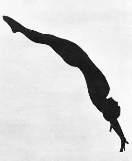 Plunging Collection: Annette Kellerman diving in silhouette