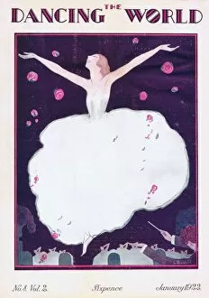 Art deco Fine Art Print Collection: Art deco cover of The Dancing World Magazine, January 1922