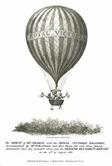 Hackney Fine Art Print Collection: Ascent of Mrs. Graham and the Royal Victoria Balloon