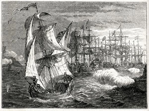 New Images August 2021 Framed Print Collection: Attack off Brest, Battle of Camaret, Brittany, France, 18 June 1694