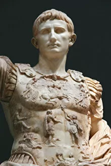 Sculptures Metal Print Collection: Augustus Prima Porta. Vatican Museums