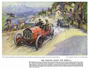 John Speed Fine Art Print Collection: Autocar Poster -- Targa Florio race, Sicily