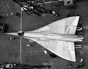 Aerolane Collection: Bac 221 Supersonic Prototype in 1964 in a Hangar at Filt?