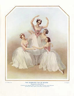 Grisi Collection: Four ballerinas on a music sheet