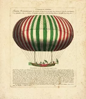 Royal Aeronautical Society Fine Art Print Collection: Balloon ascent from Tuileries Chateau, Paris