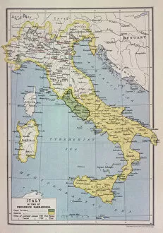 Italy Fine Art Print Collection: Barbarossa-Era Italy Map