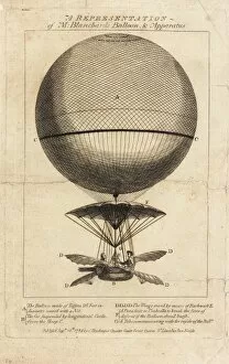 Royal Aeronautical Society Fine Art Print Collection: Blanchards balloon and apparatus