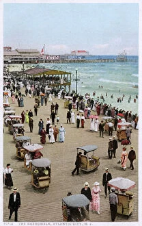 Jersey City Poster Print Collection: Boardwalk - Atlantic City, New Jersey, USA - Rolling Chairs