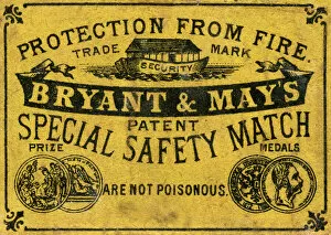 Label Collection: Bryant and May safety match matchbox label