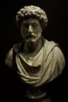 Roman emperors Poster Print Collection: Bust of the Roman emperor Marcus Aurelius (121-180 AD)