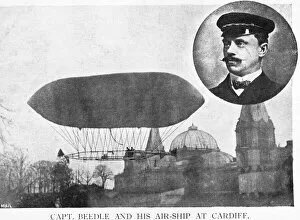 Cardiff Collection: Captain Beedle and His Airship at Cardiff, Wales, UK