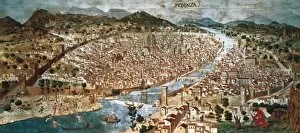 Italian Renaissance art Fine Art Print Collection: Carta della Catena. View of Florence in 1490