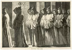 Monks Collection: Carthusian monks process to matins at 2 am