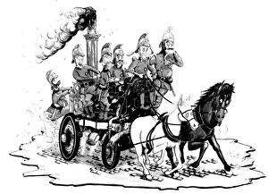 Cartoon Framed Print Collection: Chris Reynolds Victorian fire engine cartoon