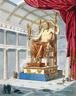 Mythology (Zeus, Poseidon, Athena) Mouse Mat Collection: Colossal Temple Statue of Jupiter 1814 Date: 1814