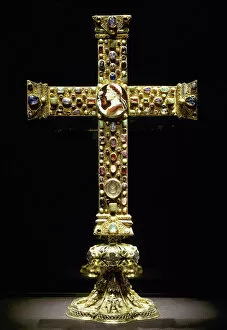 Golden Mouse Pillow Collection: Cross of Lothair II. Aachen Cathedral Treasury. Germany