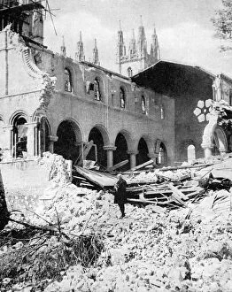Blitz Collection: Damage to Canterbury Cathedral Library, WW2 - Baedeker Blitz