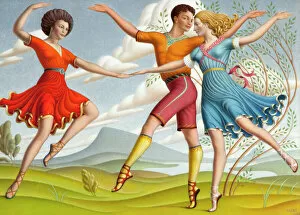 Landscape paintings Metal Print Collection: The Three Dancers