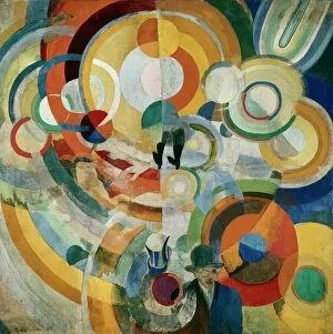 Surrealism artwork Fine Art Print Collection: DELAUNAY, Robert. Carousel with Pigs