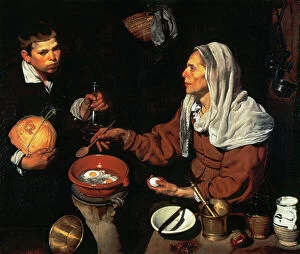 Genre Collection: Diego Velazquez (1599-1660). Old Woman Cooking Eggs, 1618