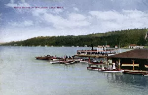 New Images from the Grenville Collins Collection Photographic Print Collection: Dock Scene - Walloon Lake, Michigan