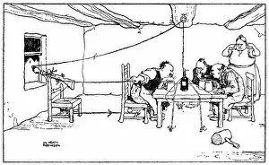 Fingers Collection: Drawing the cork, illustration by William Heath Robinson