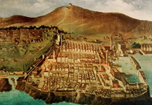 Early Maps Photographic Print Collection: Dubrovnik. Map of the city before the earthquake of 1667