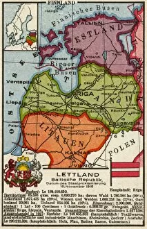 Estonia Premium Framed Print Collection: Dutch map postcard of the Baltic States