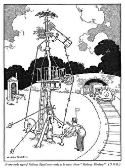 Silly Collection: A very early type of railway signal by W Heath Robinson