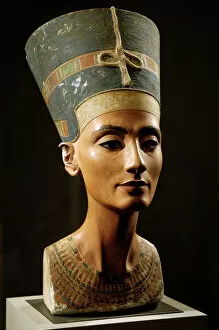 Related Images Metal Print Collection: Egyptian art. Nefertiti bust. Limestone and stucco. Neues Mu