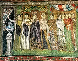 Early Christian Monuments of Ravenna Canvas Print Collection: Empress Theodora. Basilica of Saint Vitale. Italy
