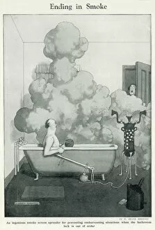 Heath Robinson Canvas Print Collection: Ending in Smoke by Heath Robinson