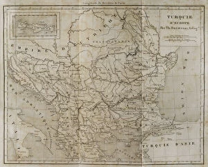 Bosnia and Herzegovina Premium Framed Print Collection: European Turkey map by Th. Duvotenay