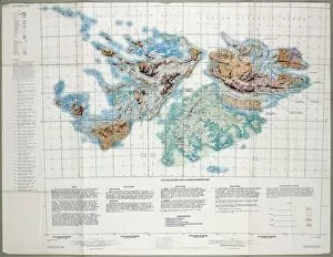 Maps and Charts Canvas Print Collection: Falkland Islands Royal Engineer briefing map, 1982