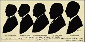 1922 Collection: Five Famous Conductors in Silhouette