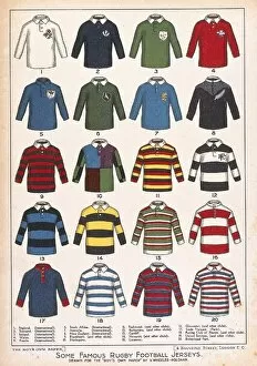 Rugby Canvas Print Collection: Some Famous Rugby Football Jerseys