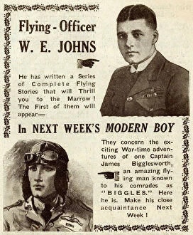 Modern art pieces Fine Art Print Collection: Flying Officer W E Johns - Biggles stories in Modern Boy