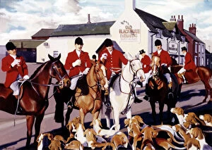 Red Fox Mouse Mat Collection: Fox Hunters toast a day on the hunt at their local