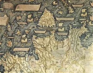 Italy Collection: Fra Mauro ( -1460). Fra Mauro map. 1459. Detail