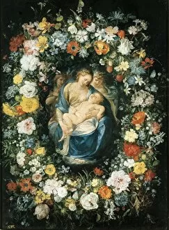 Breugel Framed Print Collection: Garland with the Virgin