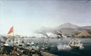 Royal Navy Antique Framed Print Collection: GARNERAY, Louis (1783-1857). Naval Battle of Navarino