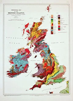 Wales Poster Print Collection: Geological map of the British Islands