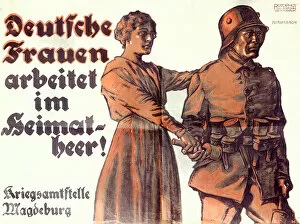 Soldiers Photographic Print Collection: German propaganda poster, WW1