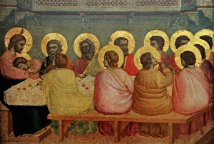 The Last Supper painting Fine Art Print Collection: Giotto (1267-1337). Italian painter. Gothic. Last Supper, 13
