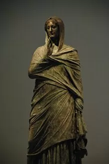 Athens Canvas Print Collection: Greek Art. The lady of Kalymnos. Bronze statue