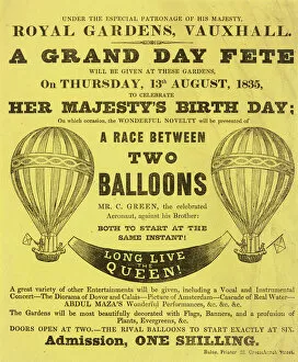 Handbill Collection: Handbill for balloon race, Green brothers